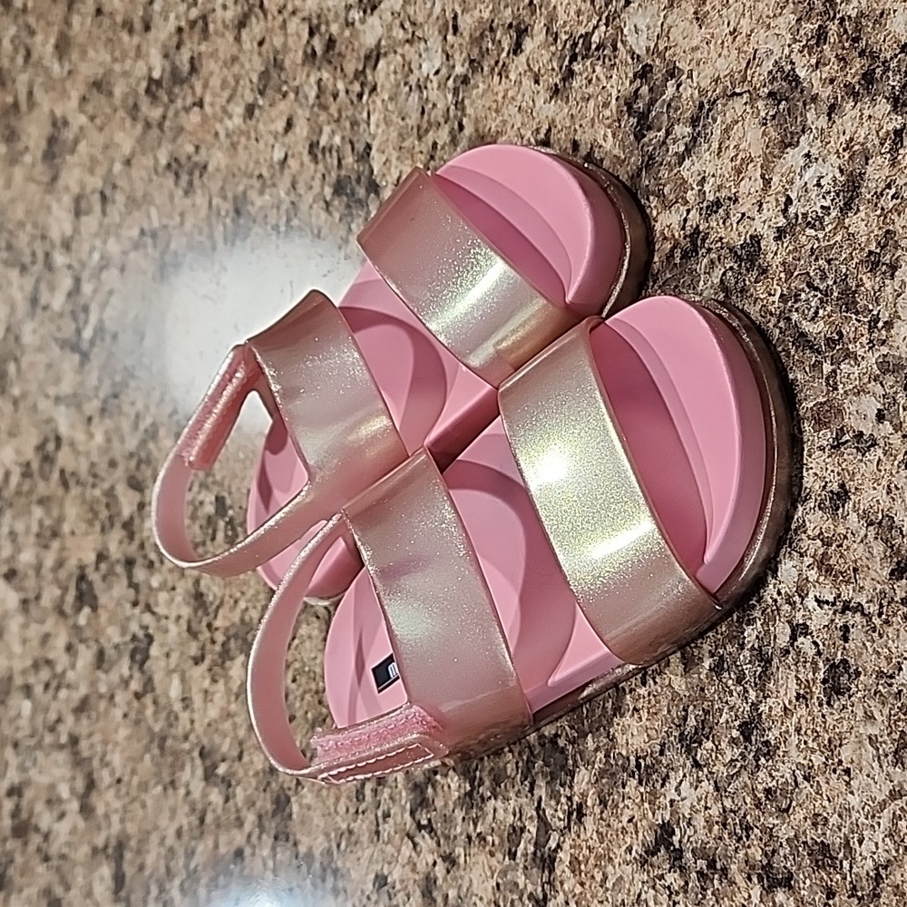 Mini Melissa cosmic sandals rose gold pink 8
